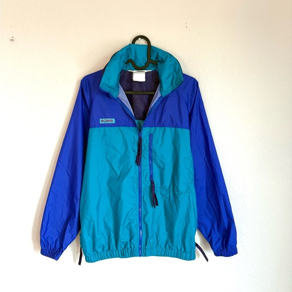 Vintage Columbia windbreaker - women’s small retro raincoat track 80s 90s jacket - Picture 1 of 10